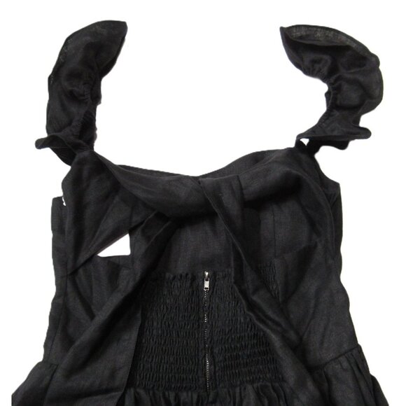NWT Reformation Vecchio in Black Linen Tie Back Maxi Tank Dress 8 $388 - Picture 10 of 10